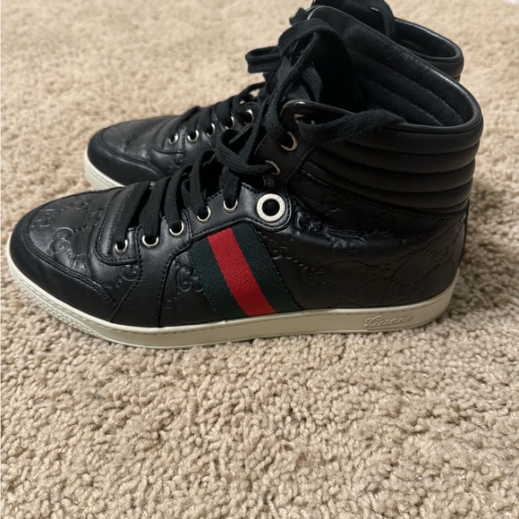 Gucci High Top Leather Sneakers - Picture 5 of 8